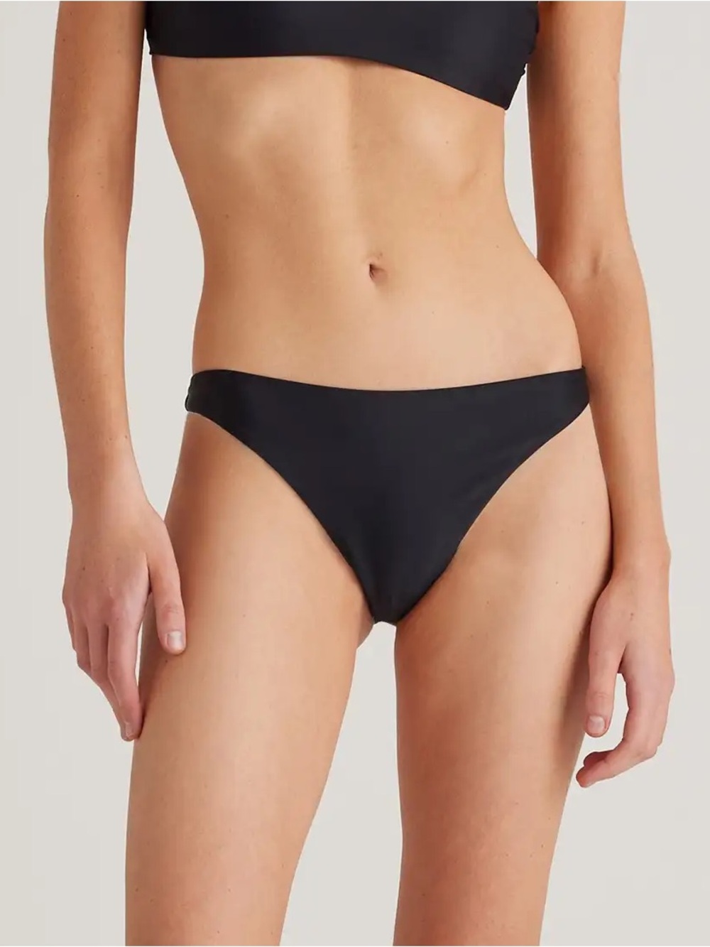 NWT QUINCE Italian Low-Rise Bikini Bottom Small Black 2056